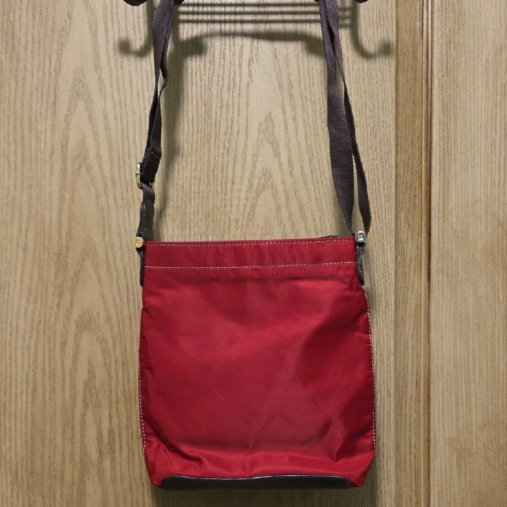 Liz Claiborne Red and Brown Messenger Bag